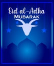 Beautiful Eid Al Adha mubarak religious background design. Royalty Free Stock Photo