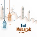 beautiful eid al fitr festive background with islamic artwork design