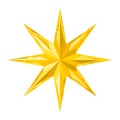 Beautiful eight-pointed faceted shiny gold crystal star