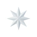 Beautiful eight-pointed faceted shiny white paper star