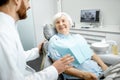 Elder woman during the consultation with dentist Royalty Free Stock Photo