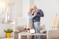 Beautiful elderly couple bonding while dancing Royalty Free Stock Photo