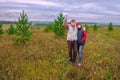 beautiful elderly couple in love in nature shows that everything