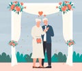 Beautiful elderly couple on the wedding