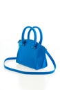 Beautiful elegance and luxury fashion women and blue handbag