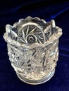 Beautiful Elegant Antique Hand Cut Lead Crystal Glass Votive - EAPG