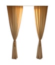 Beautiful elegant brown curtains on white background