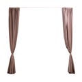 Beautiful elegant brown curtains on background