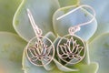 Beautiful elegant earrings in the shape of lotus