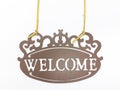 Beautiful Elegant Metallic Brown Welcome Sign for interior and Outdoor Design in White Isolated Background 03