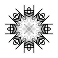Beautiful and elegant monochromatic symmetrical mandala designs on solid sheet of wallpaper. Concept of home decor and interior Royalty Free Stock Photo