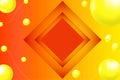 Beautiful and elegant orange abstract background with yellow 3D ball effect