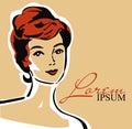 Beautiful elegant woman in retro style