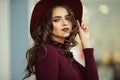 Beautiful elegant woman is wearing fashion autumn clothes , fall concept