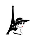 French style elegant woman vector fashion portrait Royalty Free Stock Photo