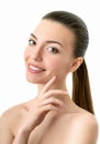 Beautiful elegant  young woman with natural nude make-up. Professional make-up, perfect skin Royalty Free Stock Photo