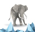 Beautiful elephant abstract geometric polygon vector