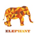 Beautiful elephant abstract low poly geometric polygon