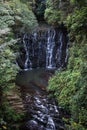 Beautiful Elephant Falls, the Three steps water falls, in Shillong, Meghalaya, East Khasi Hills, India Royalty Free Stock Photo