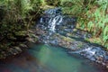Beautiful Elephant Falls, the Three steps water falls, in Shillong, Meghalaya, East Khasi Hills, India Royalty Free Stock Photo
