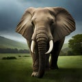 Beautiful elephant portrait - ai generated image