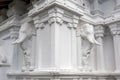 The beautiful elephant sculptures on the exterior wall of the Sri Lankathilaka Rajamaha Viharaya in Sri Lanka. Royalty Free Stock Photo