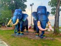 Beautiful elephant statue in thailand