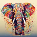 Beautiful Elephant With Vibrant Face Paint