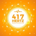 Beautiful Emblem of 417 Hertz. Solfeggio Frequency. Isolated Vector Illustration