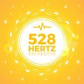 Beautiful Emblem of 528 Hertz. Solfeggio Frequency. Isolated Vector Illustration Royalty Free Stock Photo