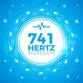 Beautiful Emblem of 741 Hertz. Solfeggio Frequency. Isolated Vector Illustration Royalty Free Stock Photo