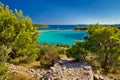 Beautiful emerald beach on Murter island Royalty Free Stock Photo