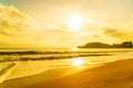 Beautiful beach sea at sunrise or sunset time Royalty Free Stock Photo