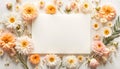 Beautiful empty card with copy space and flower frame