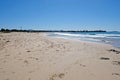 Beautiful empty endless beach in Wollongong, Australia