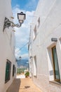 Beautiful empty narrow street in Altea, Costa Blanca, Valencian Community, Spain Royalty Free Stock Photo