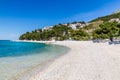 Beautiful Empty Sandy Beach - Baska Voda, Croatia Royalty Free Stock Photo