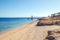 Beautiful empty sandy beach, Red Sea Egypt Royalty Free Stock Photo