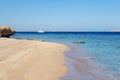 Beautiful empty sandy beach, Red Sea Egypt Royalty Free Stock Photo