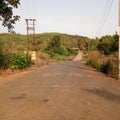 Beautiful empty silent narrow road of village of kokan in India Royalty Free Stock Photo
