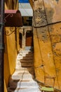 Beautiful empty staircase in Chania, Crete, Greece