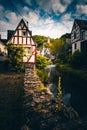 The beautiful and enchanted village of Monreal am Elzbach with German half-timbered houses Royalty Free Stock Photo