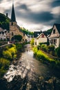 The beautiful and enchanted village of Monreal am Elzbach with German half-timbered houses Royalty Free Stock Photo