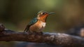 The Beautiful Endangered Rufous Hummingbird - Selasphorus Rufus - Generative AI