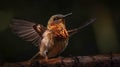 The Beautiful Endangered Rufous Hummingbird - Selasphorus Rufus - Generative AI