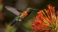 A Beautiful Endangered Rufous Hummingbird - Selasphorus Rufus - Generative AI