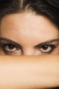 Beautiful enigmatic woman eyes