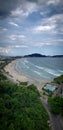 Beautiful Enseada Beach in Guaruja, Sao Paulo , Brazil. Very touristic place Royalty Free Stock Photo