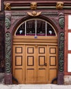 Beautiful entrance doors of buildings in Quedlinburg, Germany