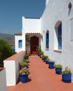 Beautiful entrance of Greek island house